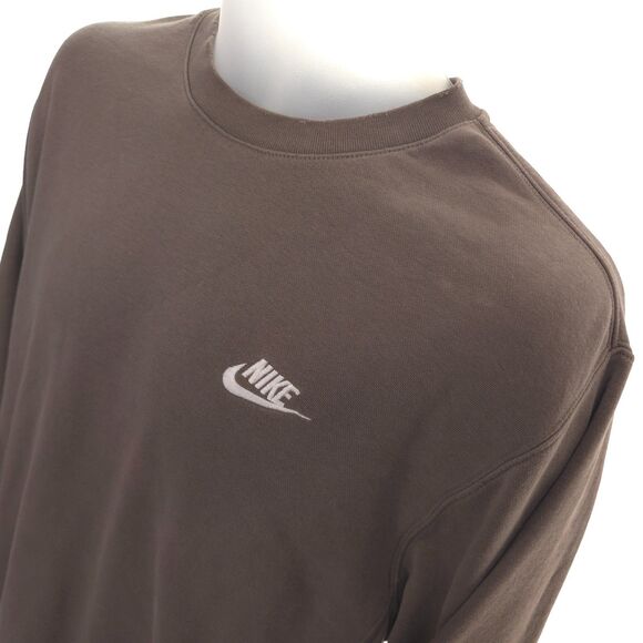Vintage Nike Sweatshirt Mens Large Olive Crew Neck Sweater Swoosh - Picture 3 of 13